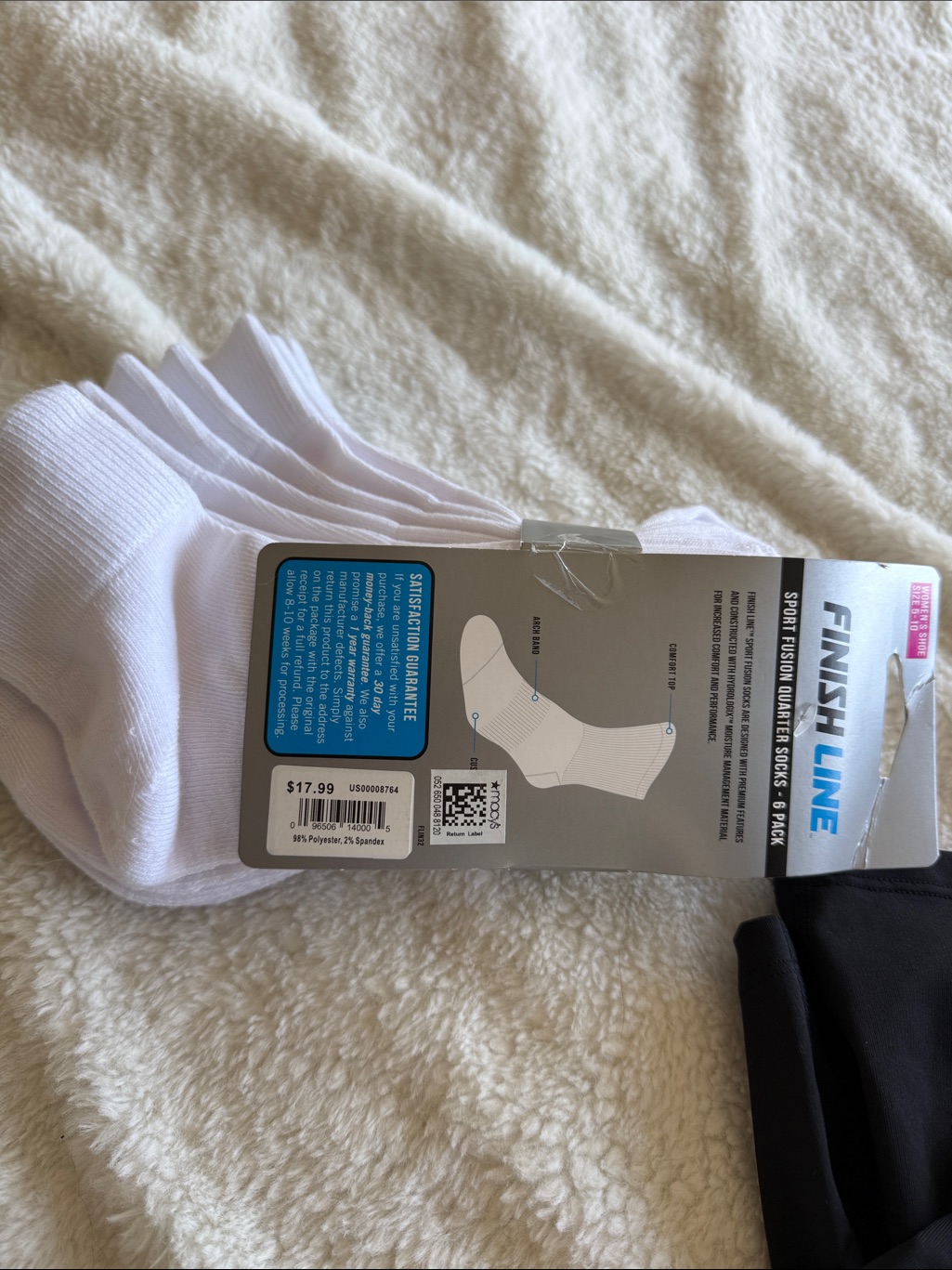Finish Line White Womans Athletic Socks - Pack — image 2 of 3